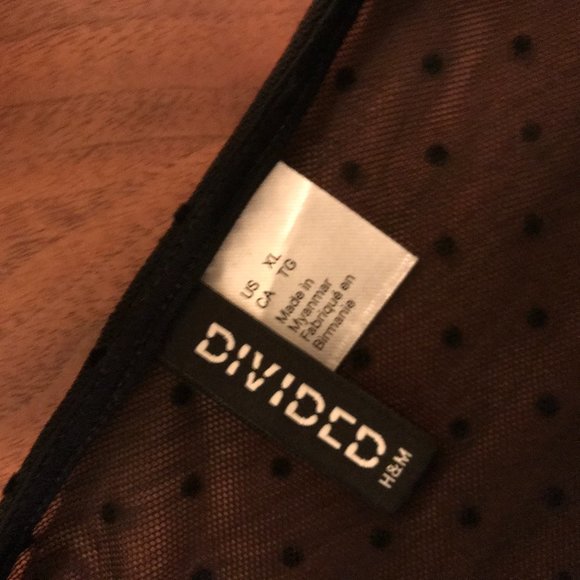 Divided Sheer Black Swiss Dot Dress or Nighty XL - Picture 5 of 7